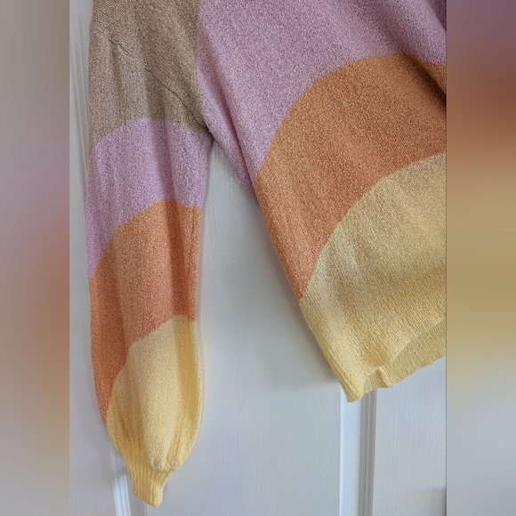 Show Me Your Mumu Pismo Sweater Sunny Stripe Knit Size S Pastel Beach Vacation - Picture 8 of 15